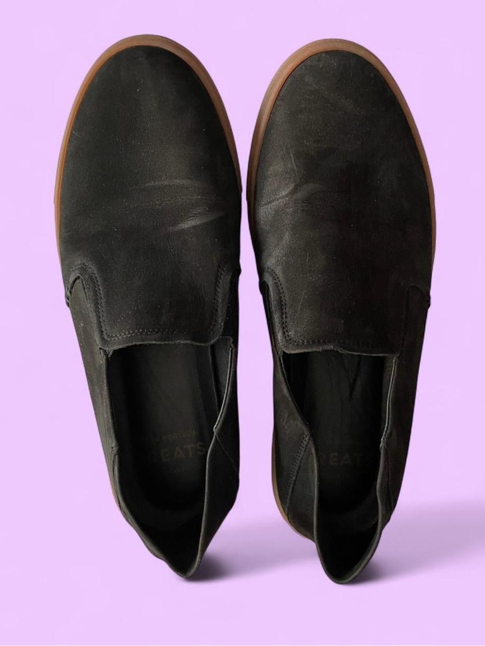 GREATS Black Leather Slip-On Shoes